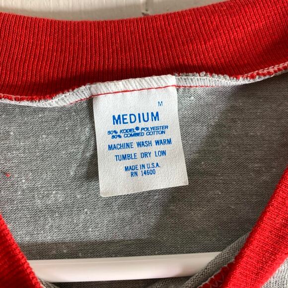 vintage 80’s DEF LEPPARD Blazing Thru Texas double sided 3/4 sleeve tee shirt M - Picture 5 of 7